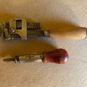 Lot of Two Vintage Wood-Handled Hand Tools—USA & Germany Made